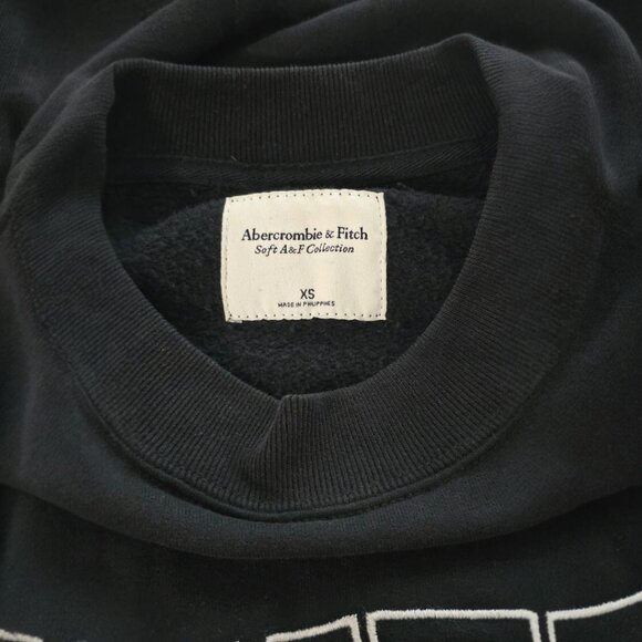 Abercrombie & Fitch Black Cropped London Sweatshirt XS - Picture 3 of 4